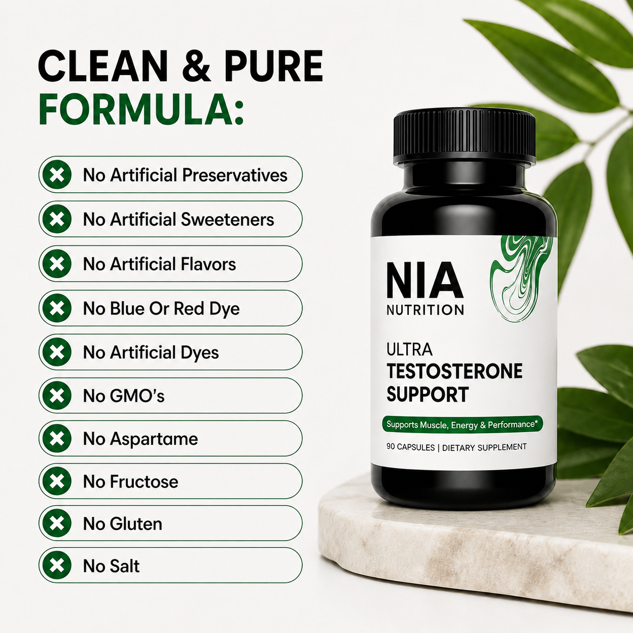 Nia Nutrition Ultra Testosterone Support for Men